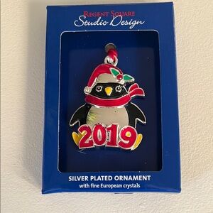 Regent Square Silver Plated Penguin Ornament 2019